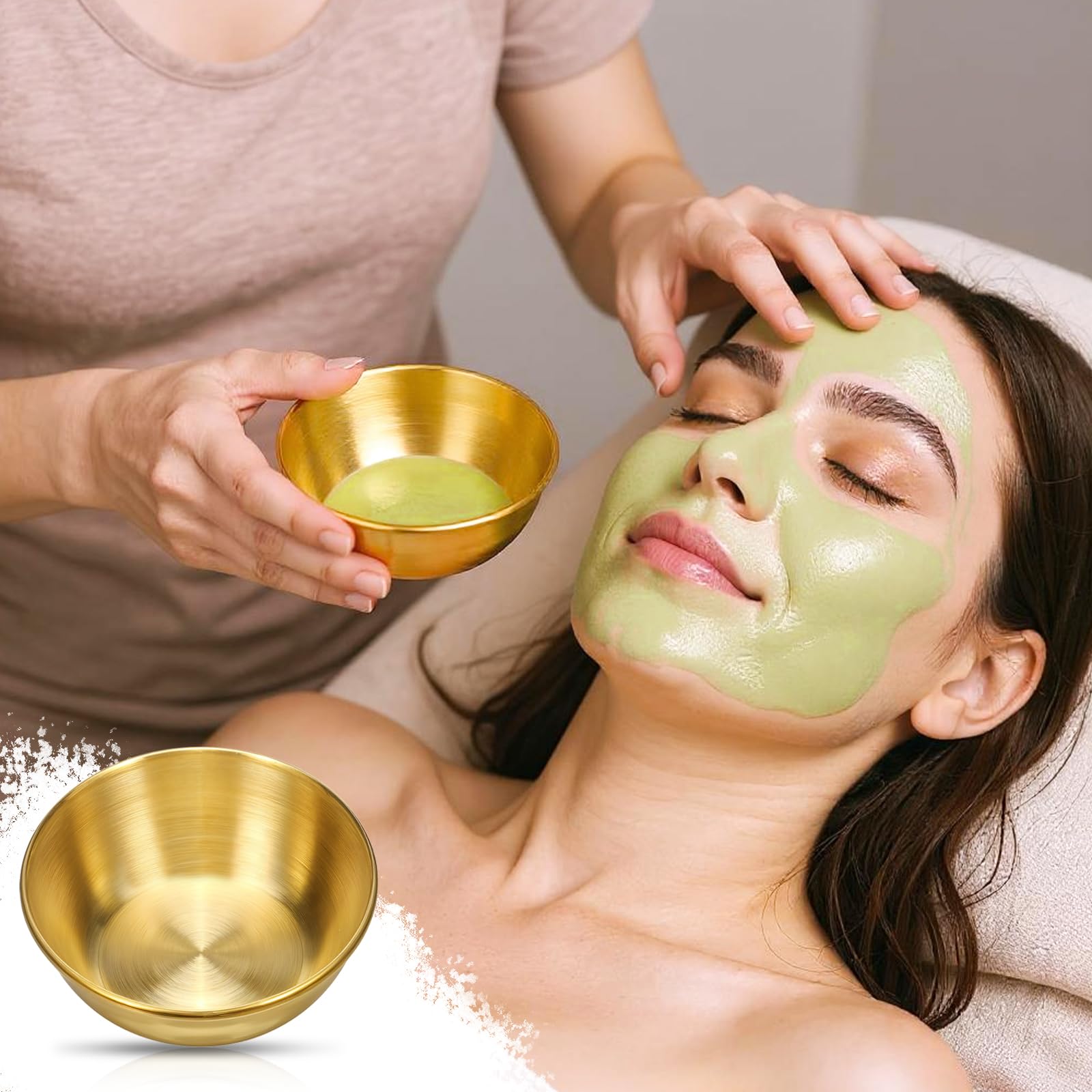 SynHHergyx beauty product mixing containers highlighting the elegant gold metallic design used for DIY skincare.