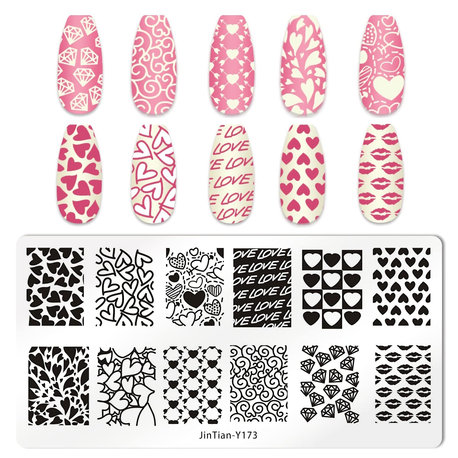 Stainless steel nail art plates for romantic manicure designs