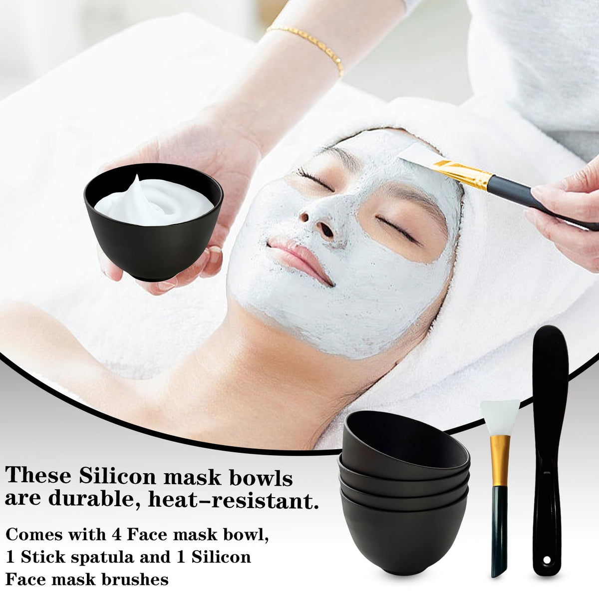 Heat resistant non stick silicone esthetician bowls for mixing facial treatments