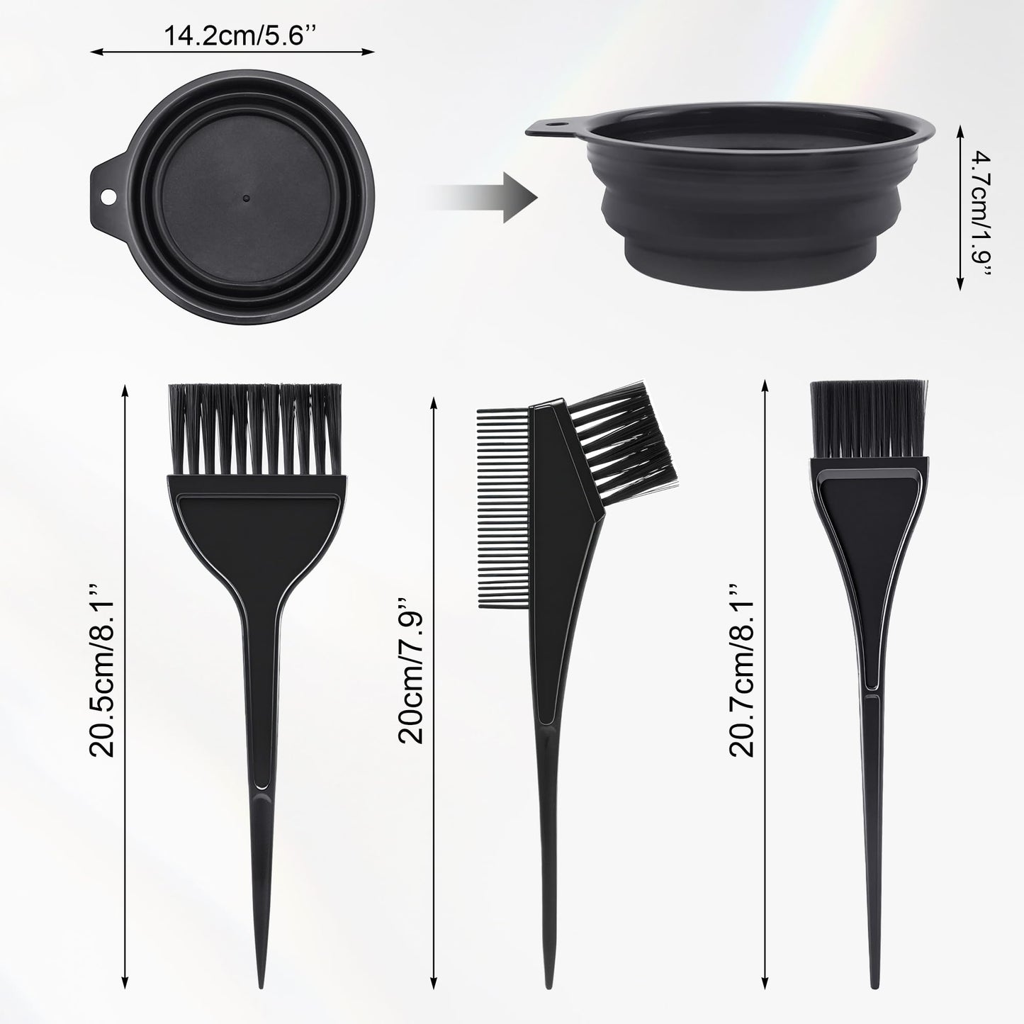 Dense stiff bristle applicator brush for smooth and even root touch up coverage