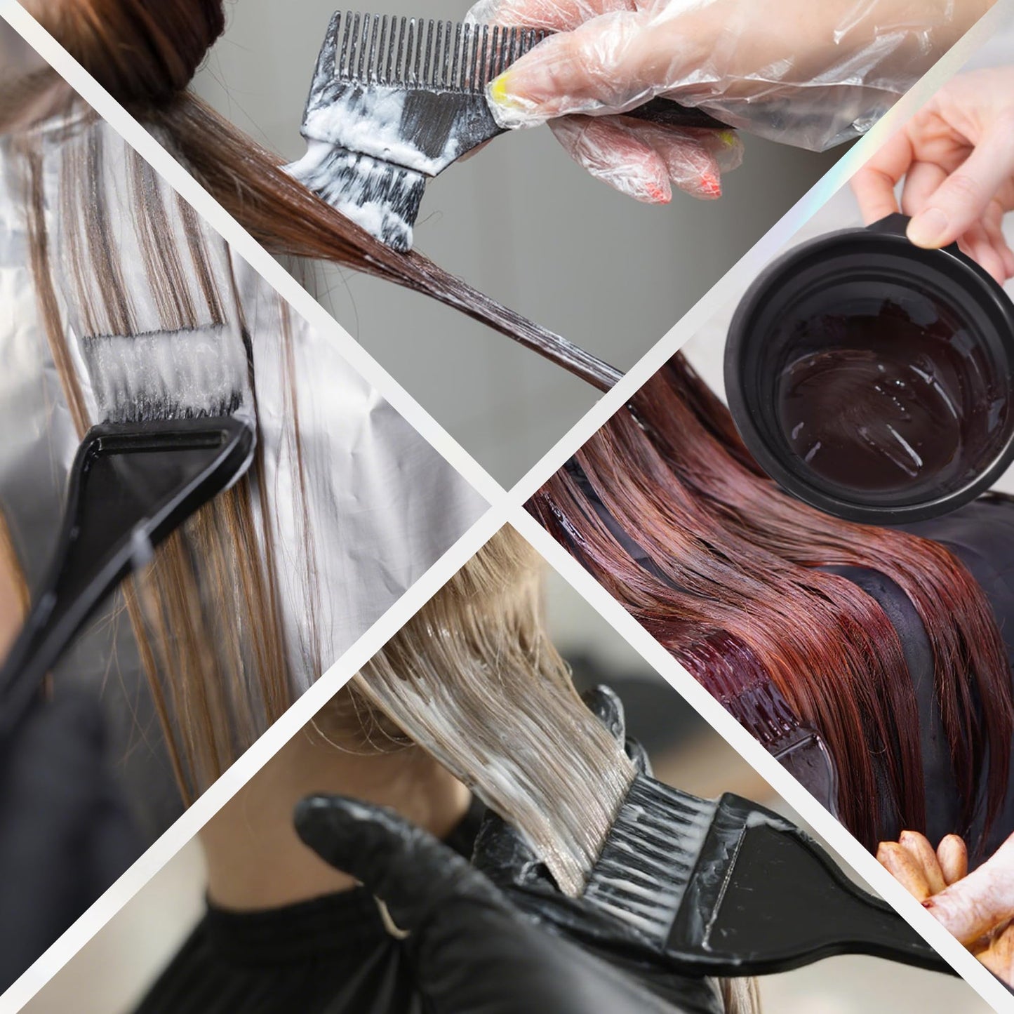 Two different sizes of black hair coloring brushes demonstrating versatile product application options