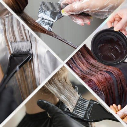 Two different sizes of black hair coloring brushes demonstrating versatile product application options