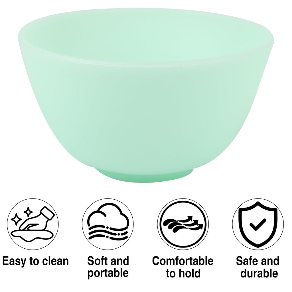 Eco friendly washproof cosmetic mixing vessels placed next to a bathroom sink