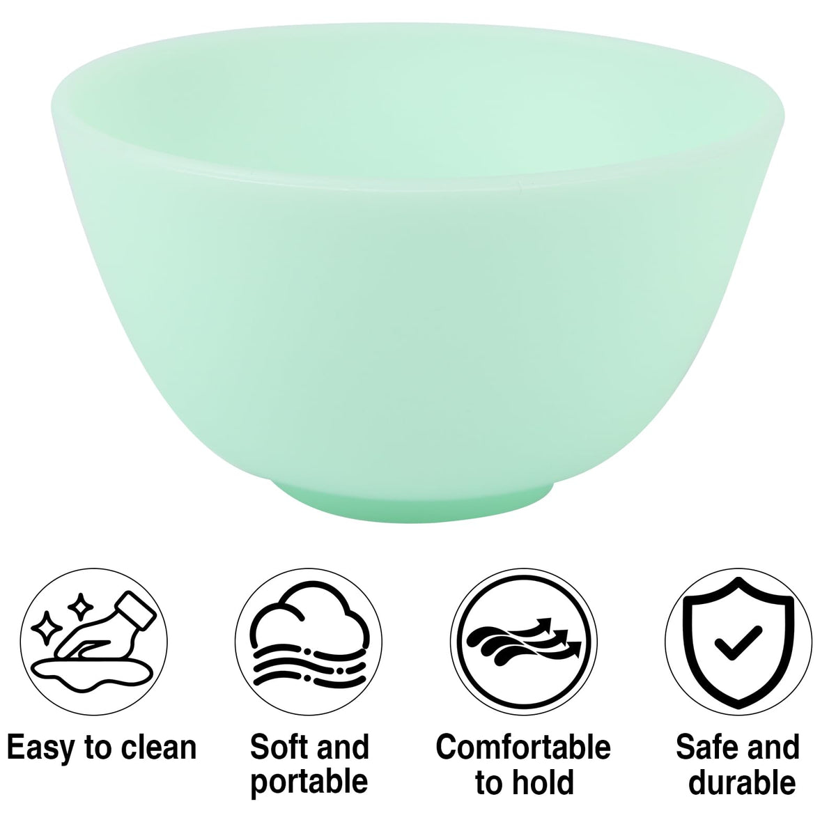 Eco friendly washproof cosmetic mixing vessels placed next to a bathroom sink