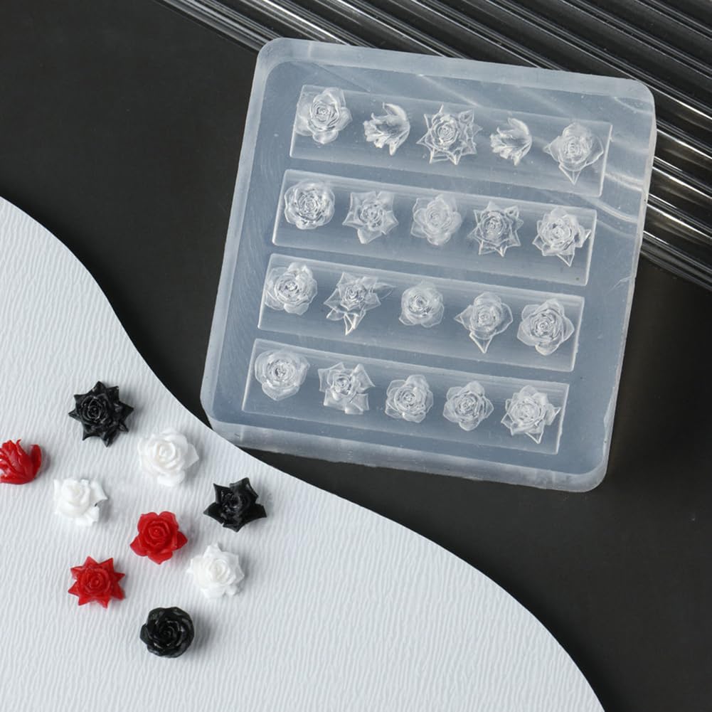 Different sizes of rose and camellia cavities on Lifoost professional manicure sculpture tool