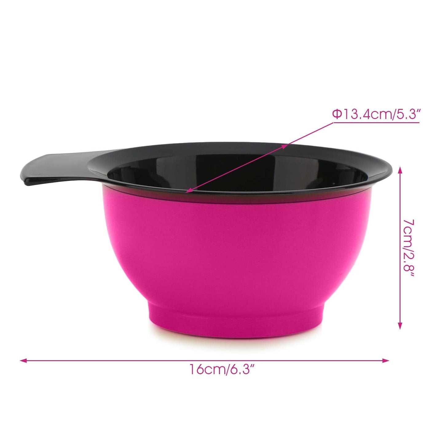 Segbeauty plastic mixing tint bowl demonstrating the anti slip rubber ring on the base.