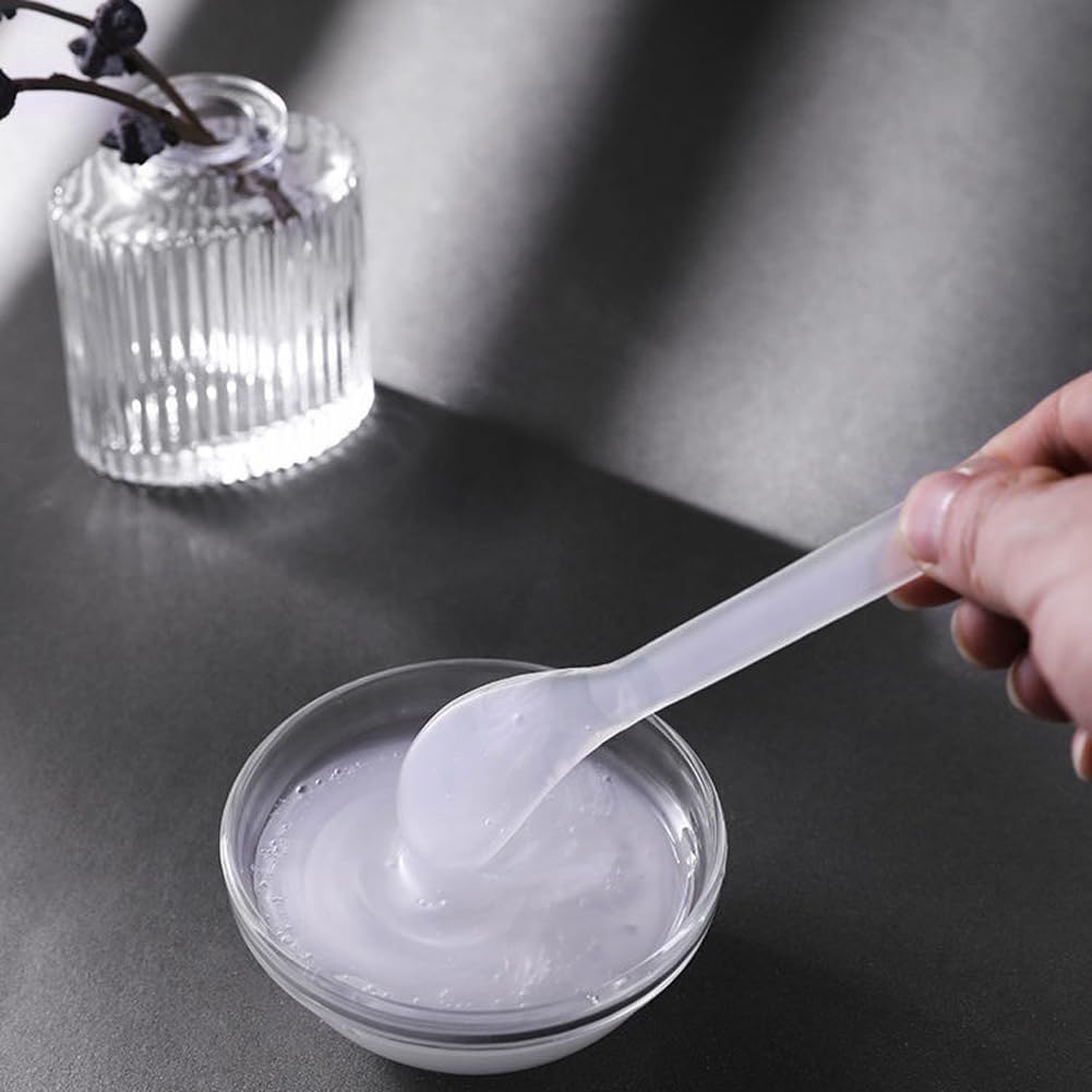 Stacked view of the clear crystal aesthetic Luzen cosmetic bowls demonstrating space saving storage.