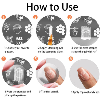 High quality stainless steel nail stamping template details