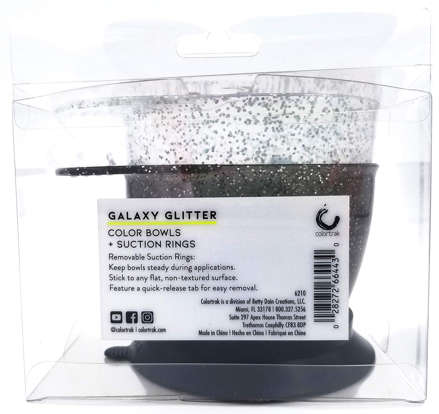 Colortrak Galaxy Glitter tools being separated for easy washing and maintenance.