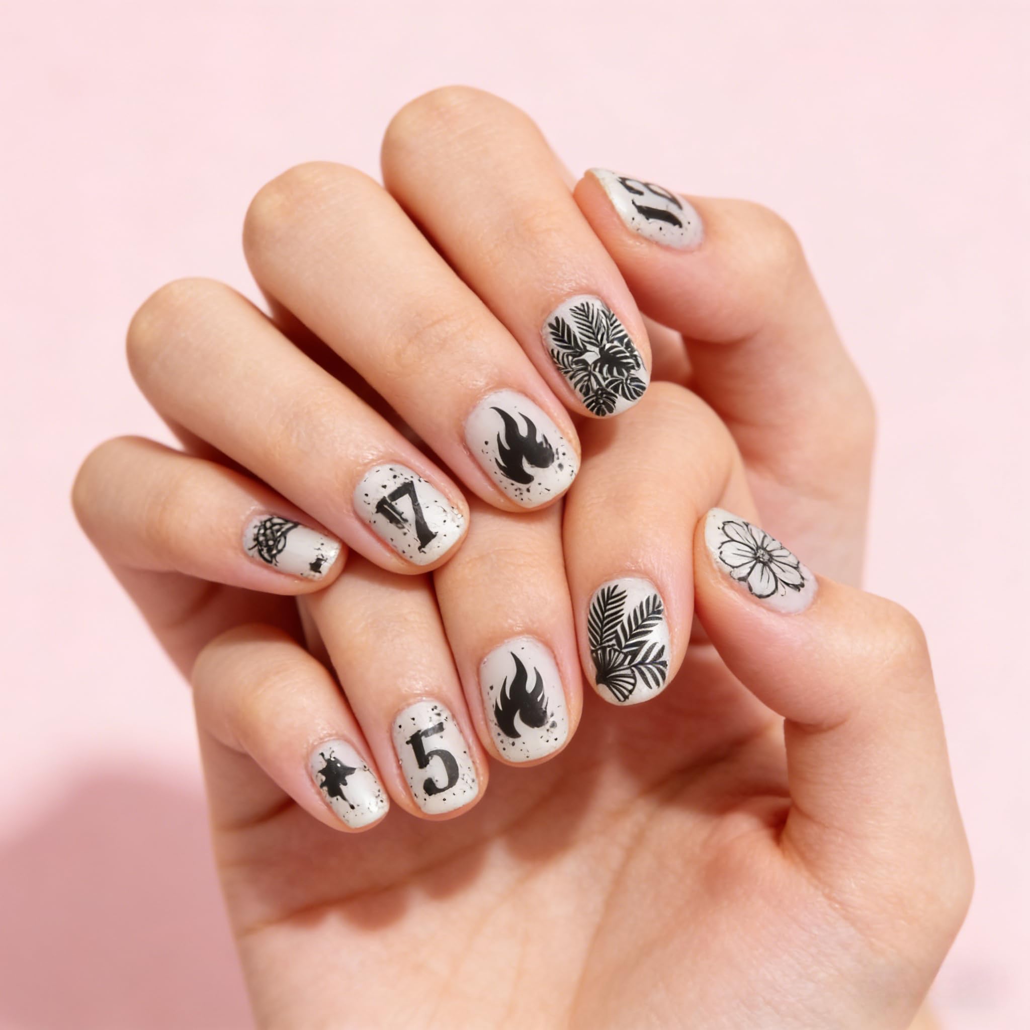 Three stainless steel nail art template plates with diverse patterns