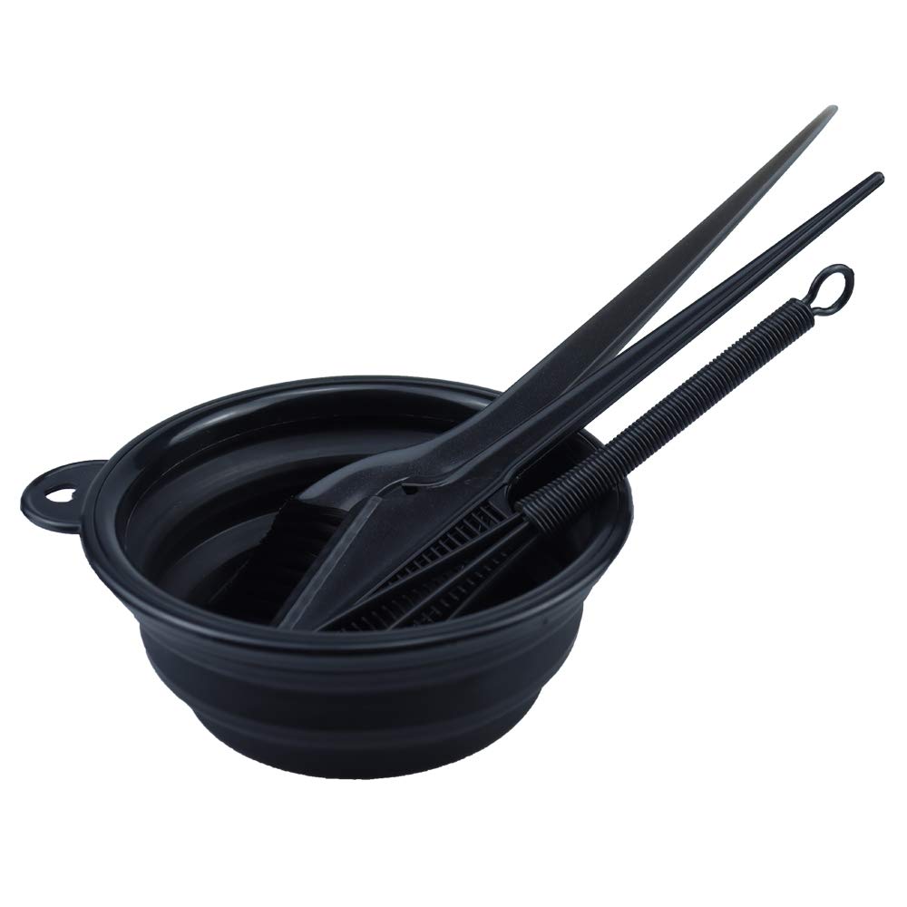 KOENWEENI foldable silicone tinting bowl expanded and collapsed flat for compact storage.