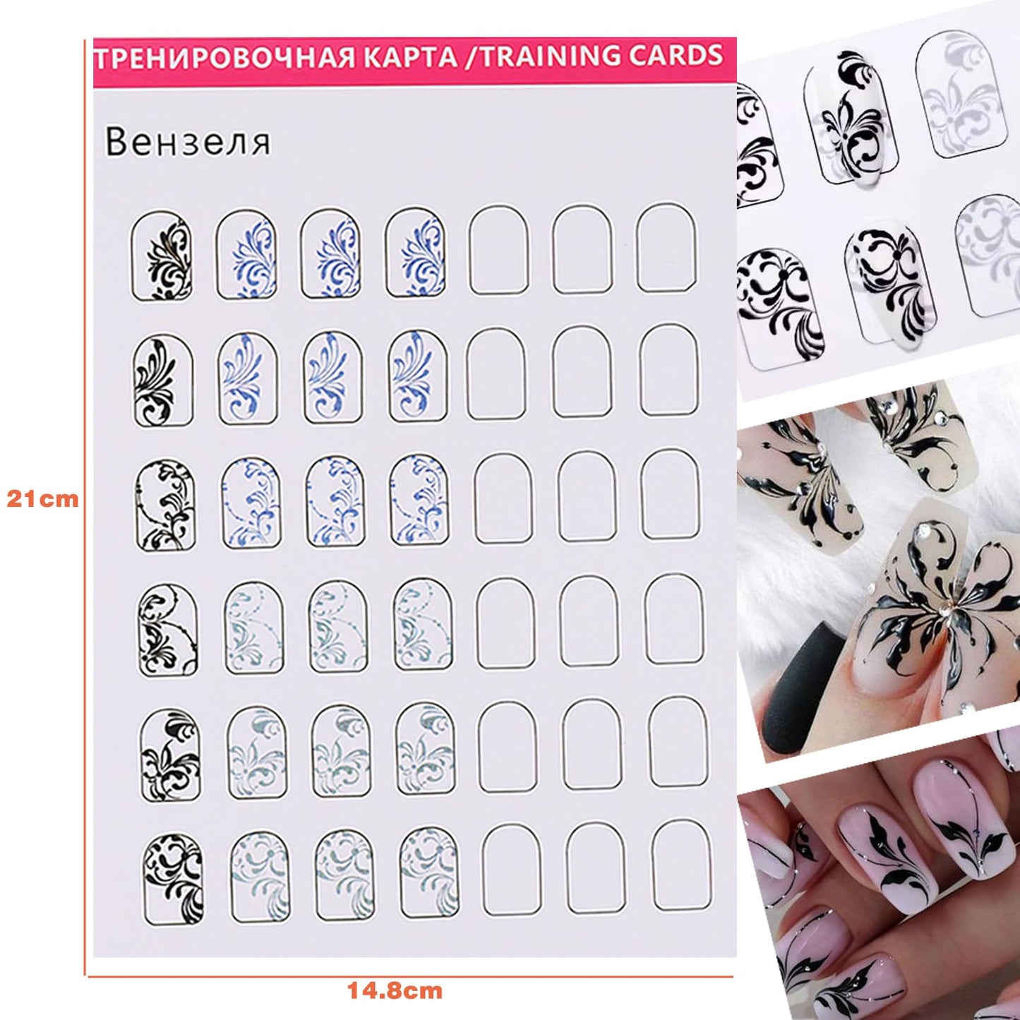 Professional muscle memory training sheets for perfecting salon style manicure techniques at home