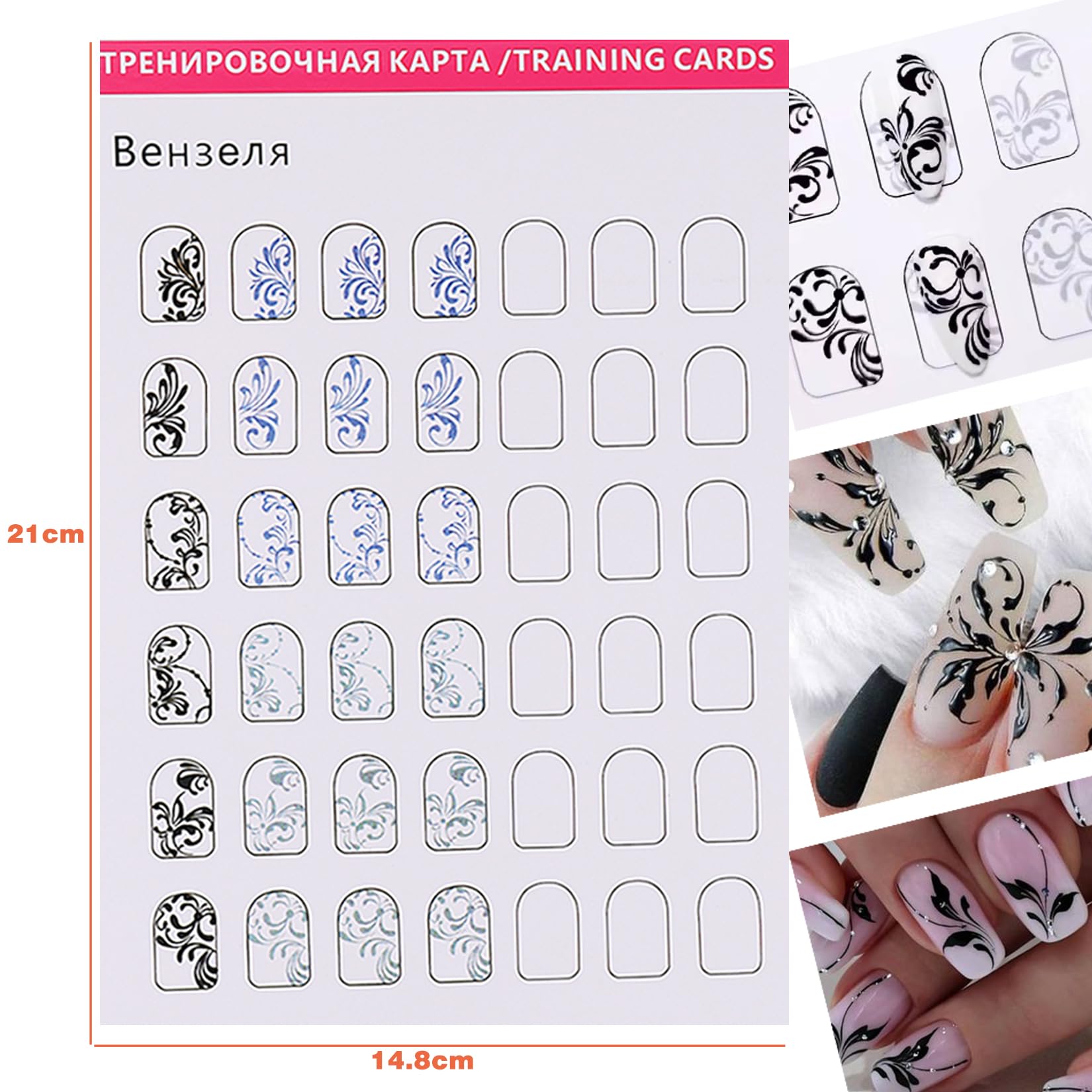 Professional muscle memory training sheets for perfecting salon style manicure techniques at home