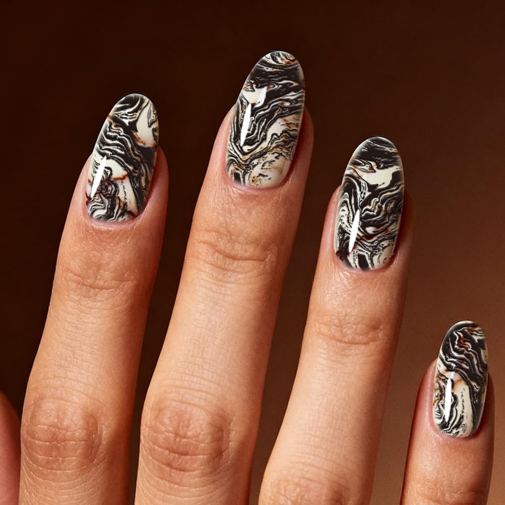 Wavy line and organic stone crack patterns on premium imported metal nail templates.