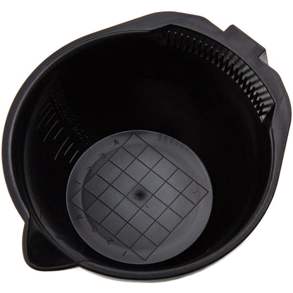 Non-slip rubber base and bottom color grid of the Salon Supply Co bowl