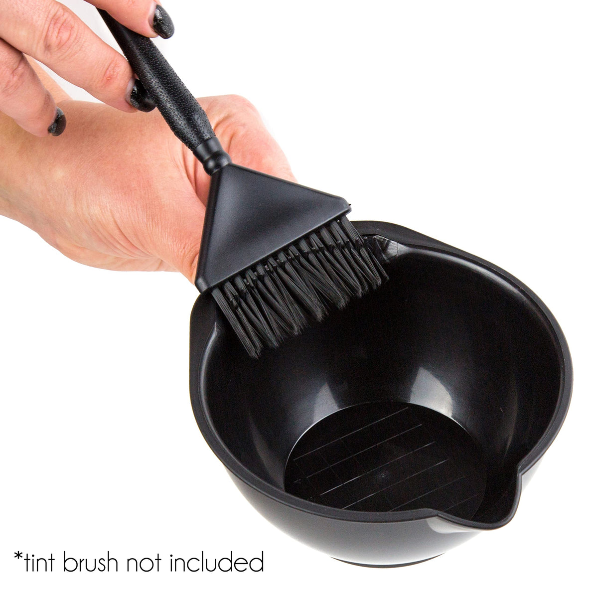 Pour spout and convenient side handle featured on the professional dye bowl