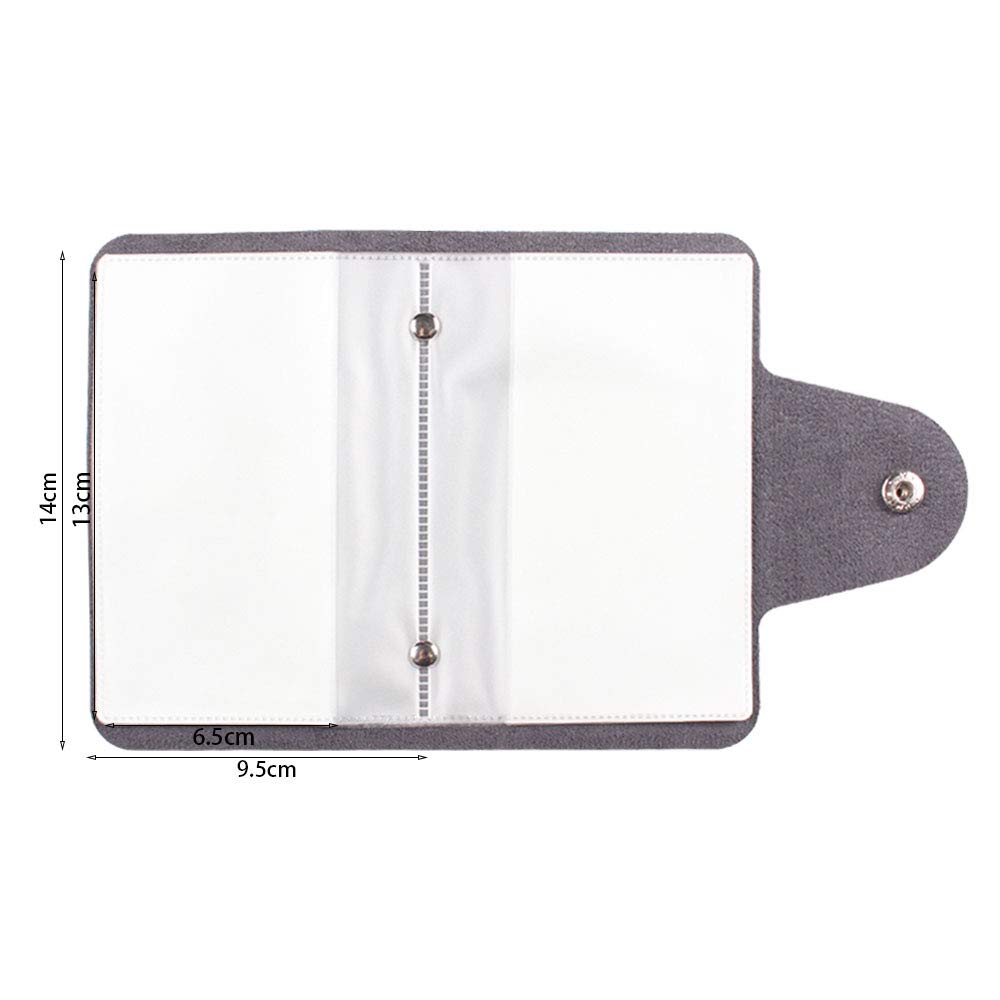 Black synthetic leather nail plate case with snap button