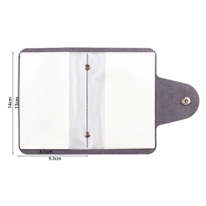 Black synthetic leather nail plate case with snap button