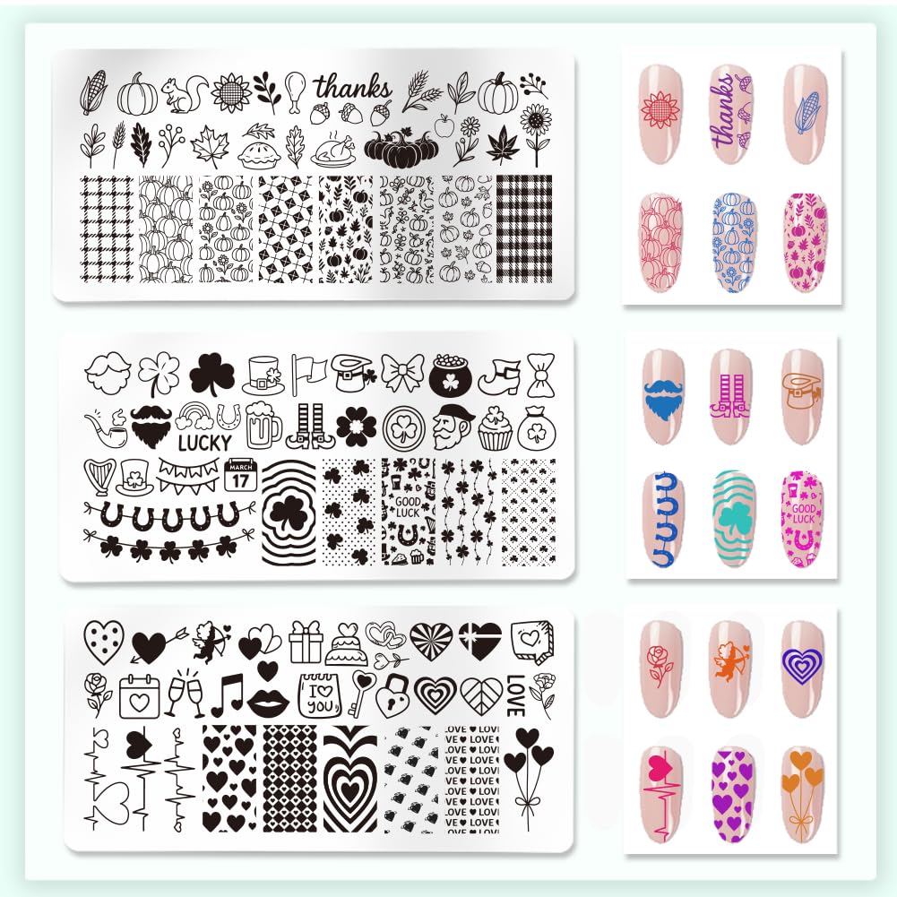 Christmas snowflake and winter themed manicure stencils on premium metal plates