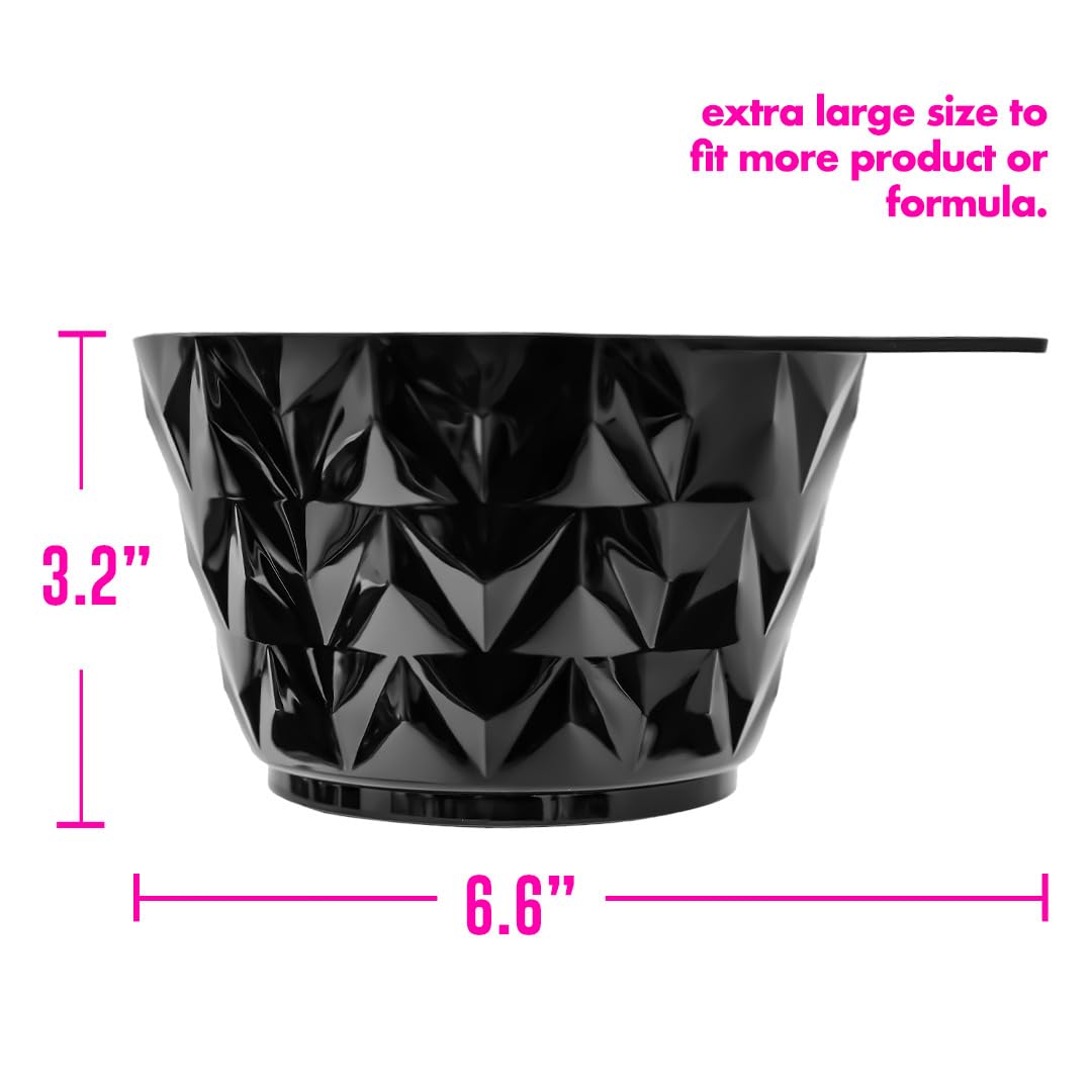 Colortrak professional hair colorist bowl being held securely by the ergonomic rubber grip