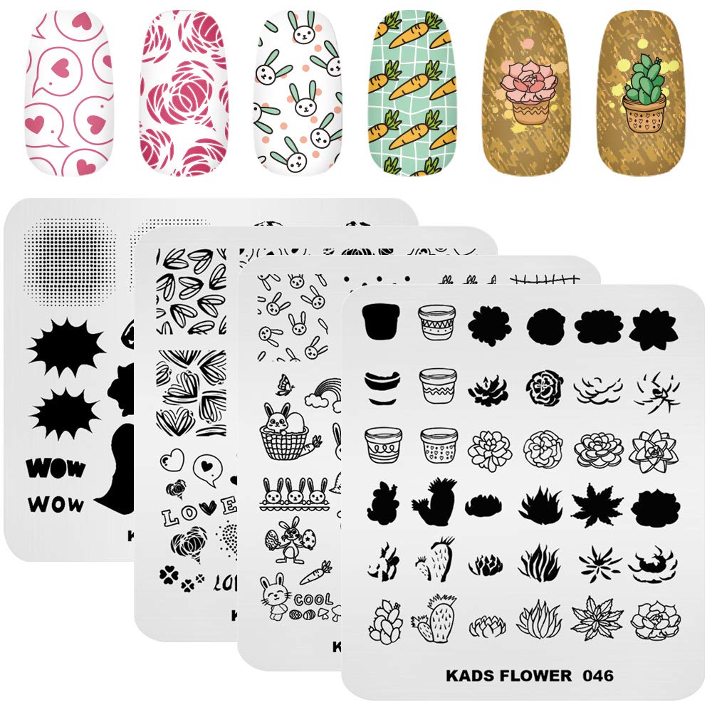 Kads nail art plates featuring animal pattern designs