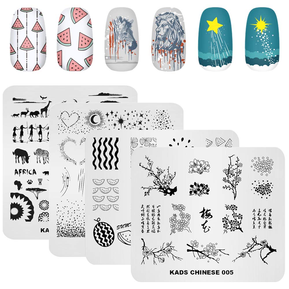 Kads nail stamping plates set for home manicure