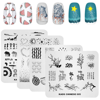 Kads nail stamping plates set for home manicure