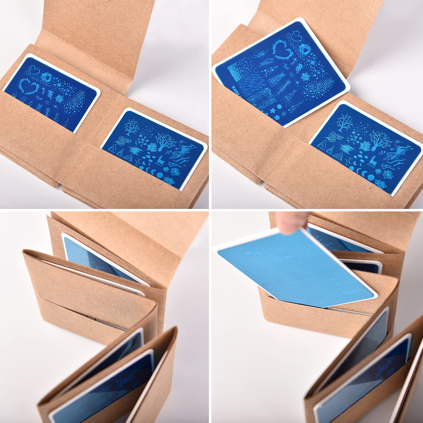 Assorted Kads nail templates for intricate nail art