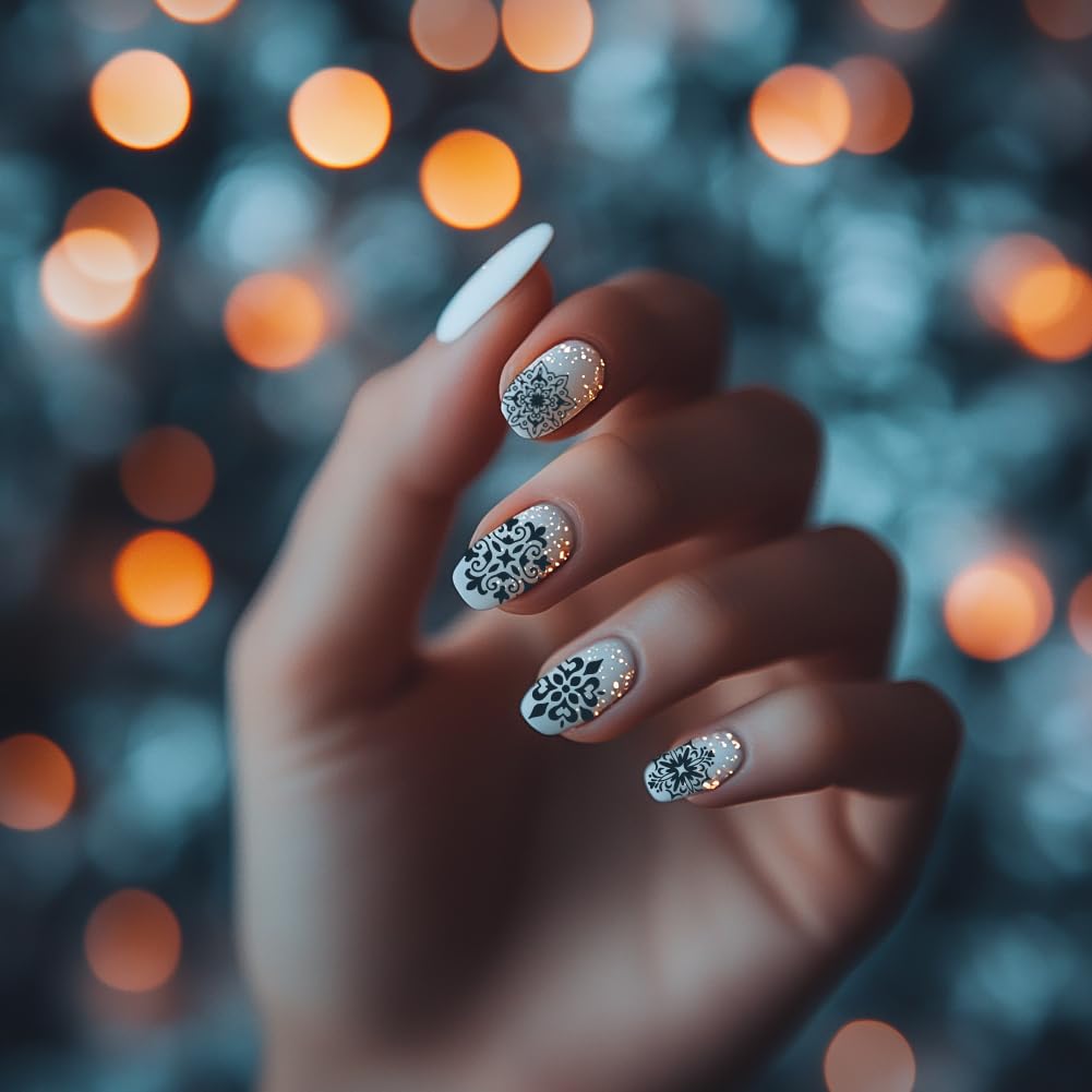 Three piece nail art stencil collection for manicure design