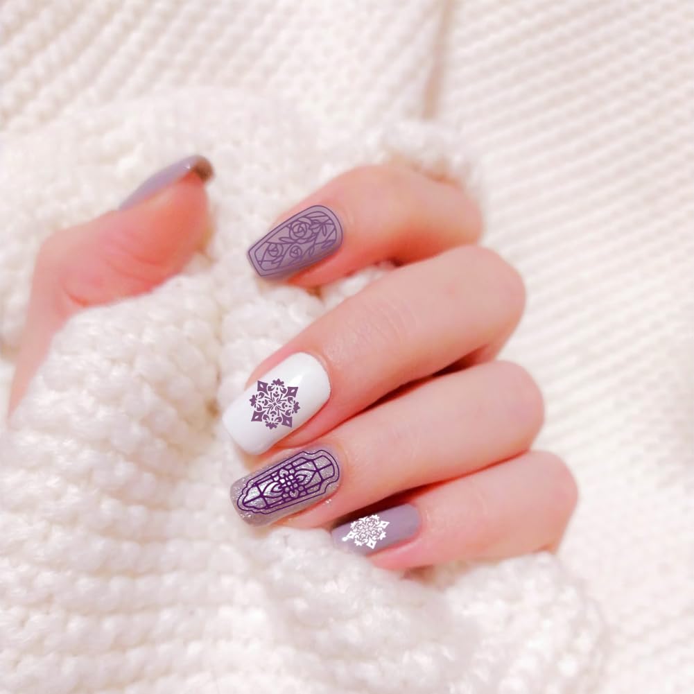 Detailed etched designs on PH PandaHall nail stamping template