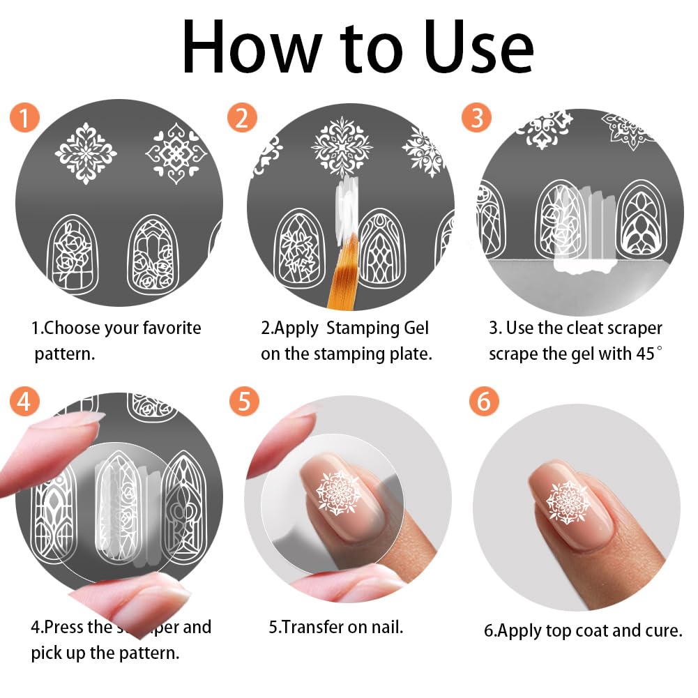 Stainless steel nail art plates for intricate nail stamping