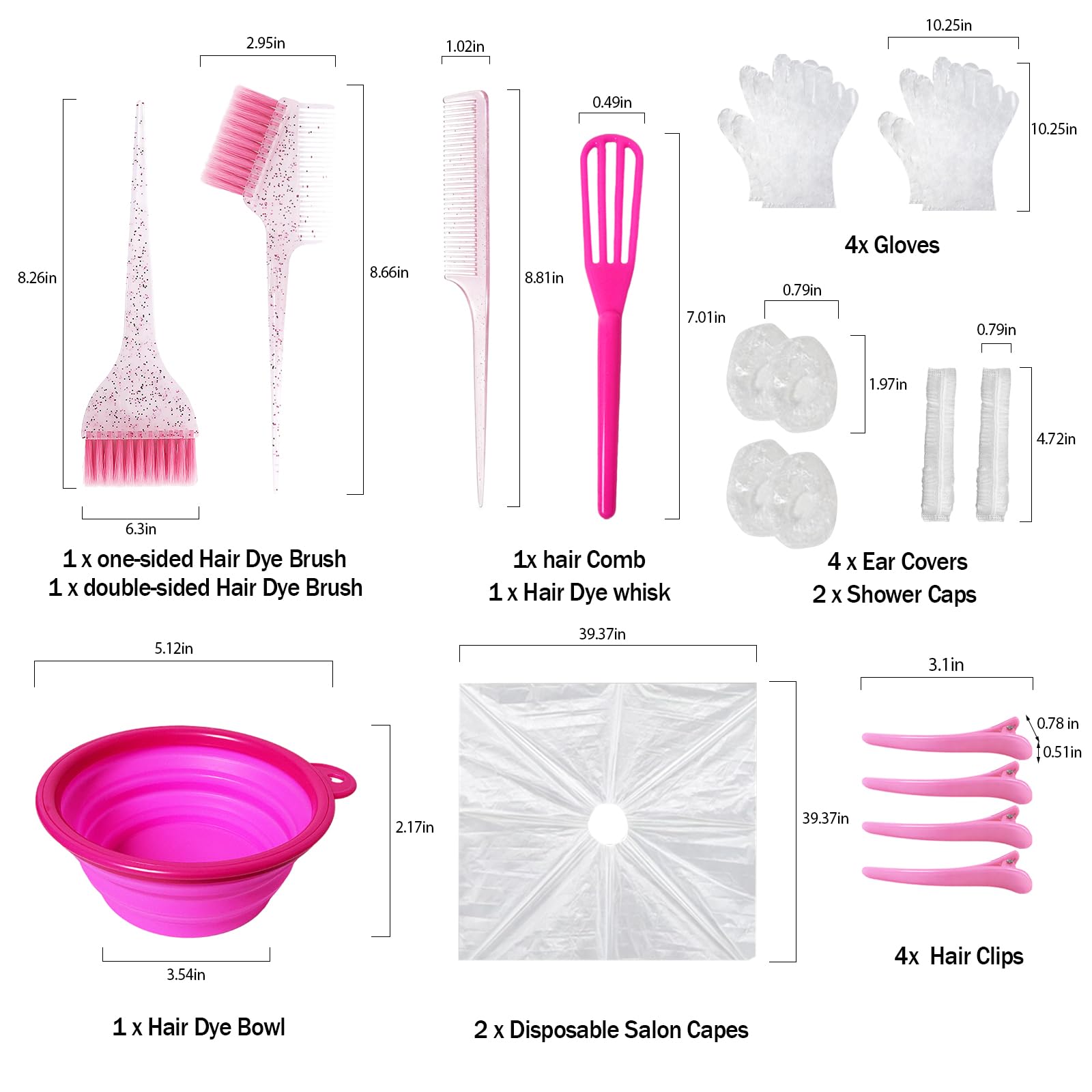 ZMOIVOK professional hair bleaching kit tools laid out including clips and disposable ear covers
