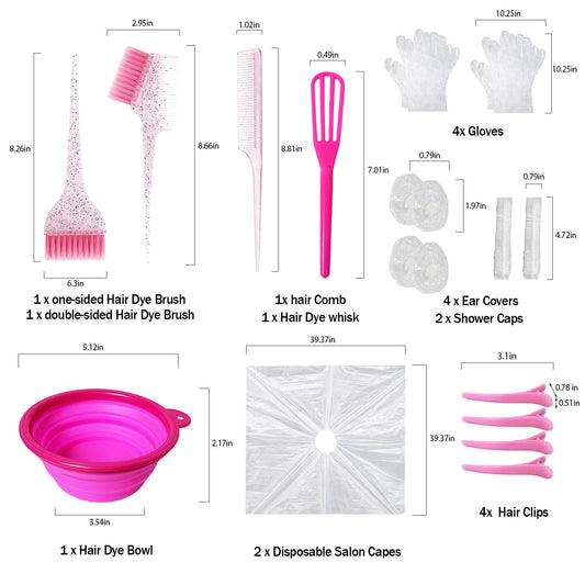 ZMOIVOK professional hair bleaching kit tools laid out including clips and disposable ear covers