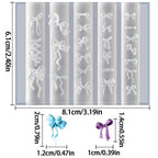 Transparent 3D gel nail art sculpture mold featuring cute mini bow tie templates