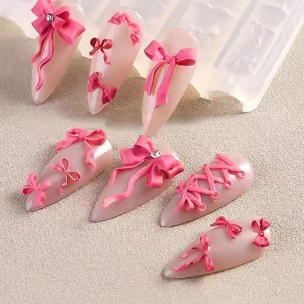 Reusable manicure carved template being filled with UV builder gel for custom charms