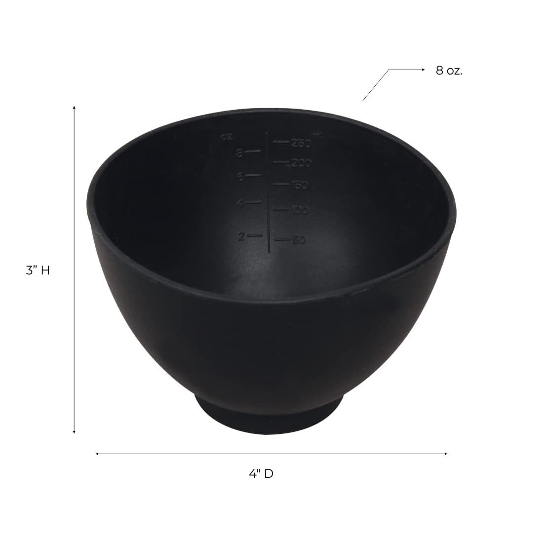 ForPro flexible silicone bowl showing measurement markings in ounces and milliliters