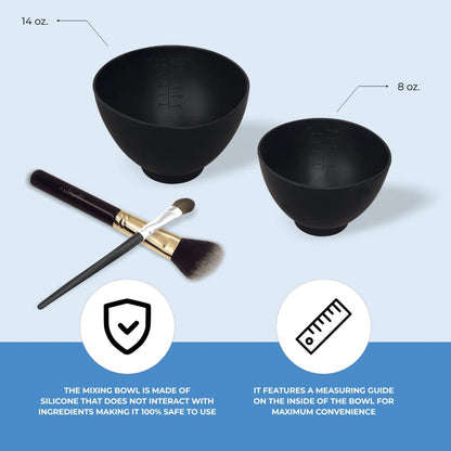 Side view of ForPro odorless black silicone bowl for spa body treatments