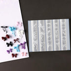Detailed close up of the tiny bow designs on the WENEWFINE reusable nail template