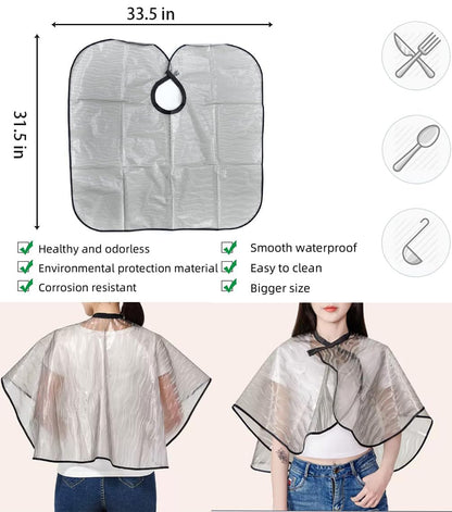Waterproof transparent hair coloring cape included in the NOUSV salon tool set