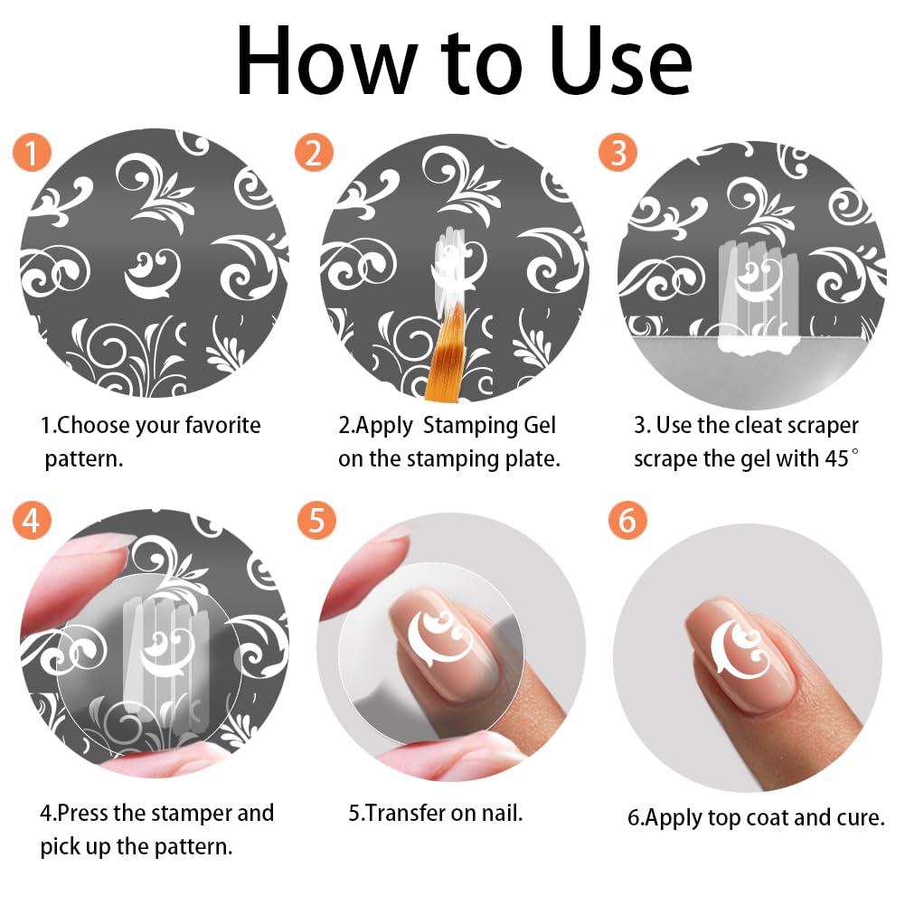 Detailed view of swirl nail art stencils by PH PandaHall