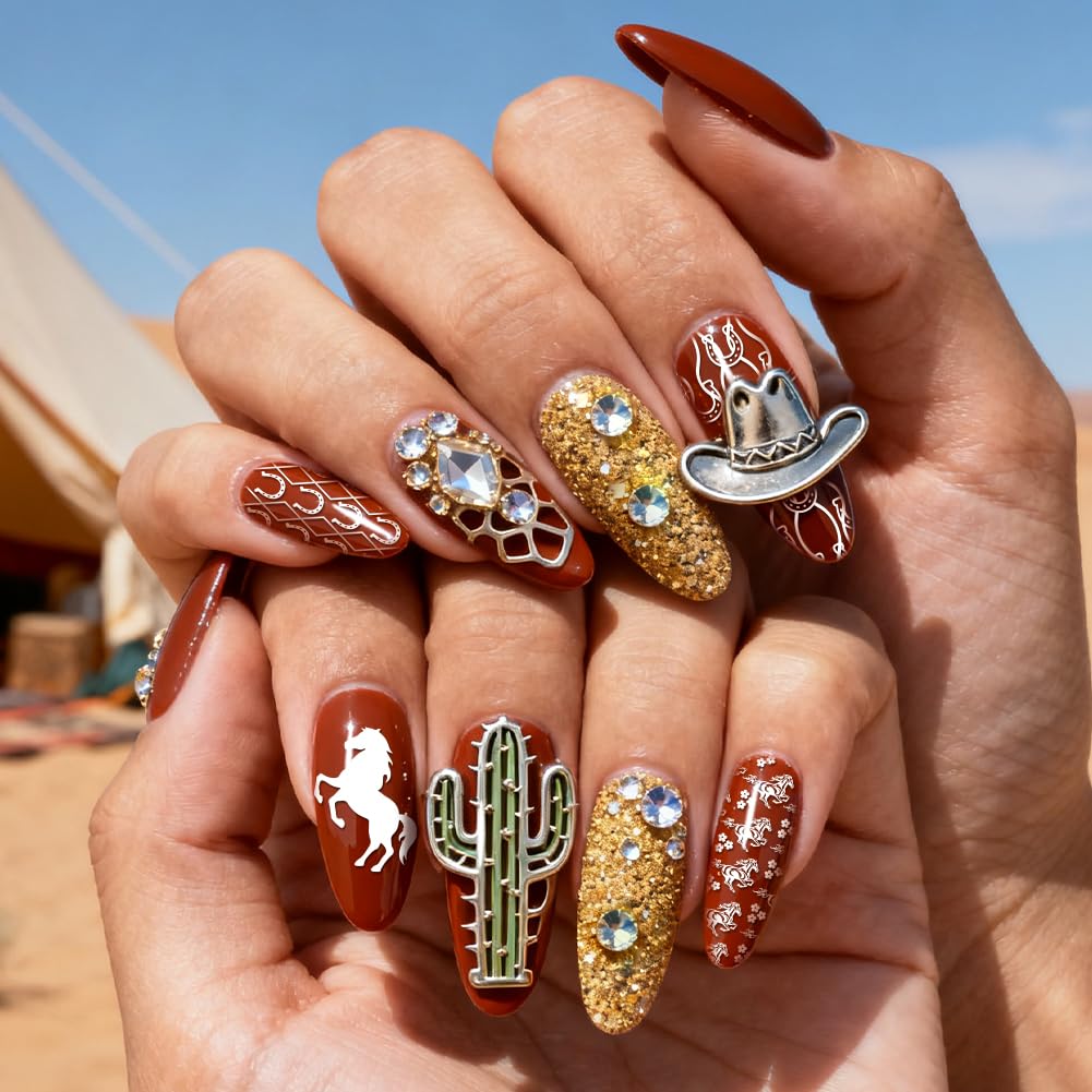 Detailed view of horse silhouette and saddle patterns for reverse nail stamping