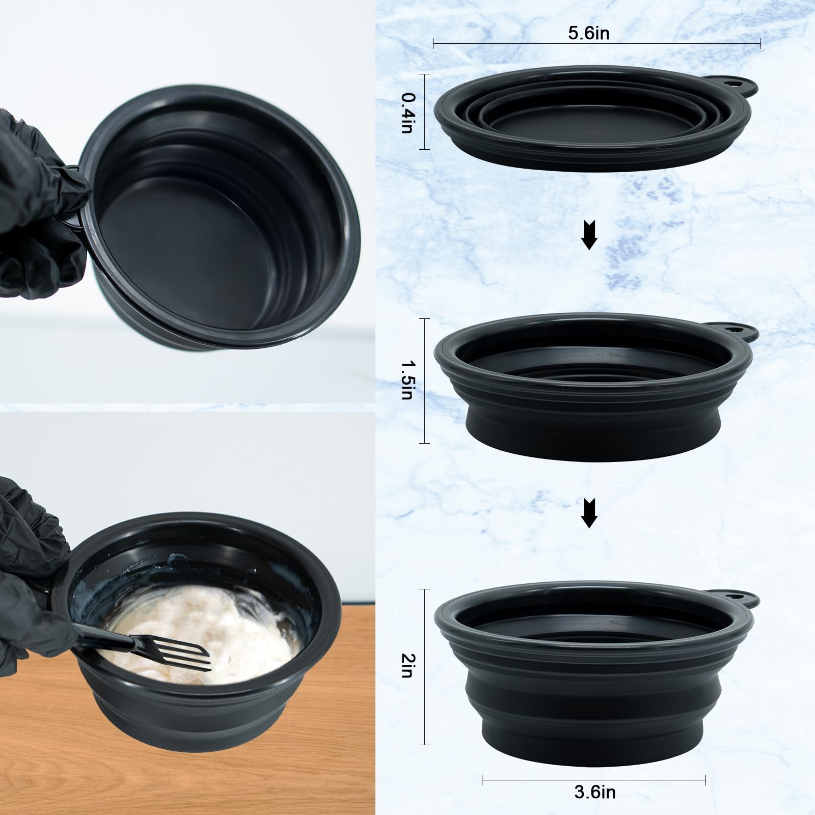 Svjetiq salon hair coloring tools featuring the collapsible silicone mixing bowl and professional brushes.