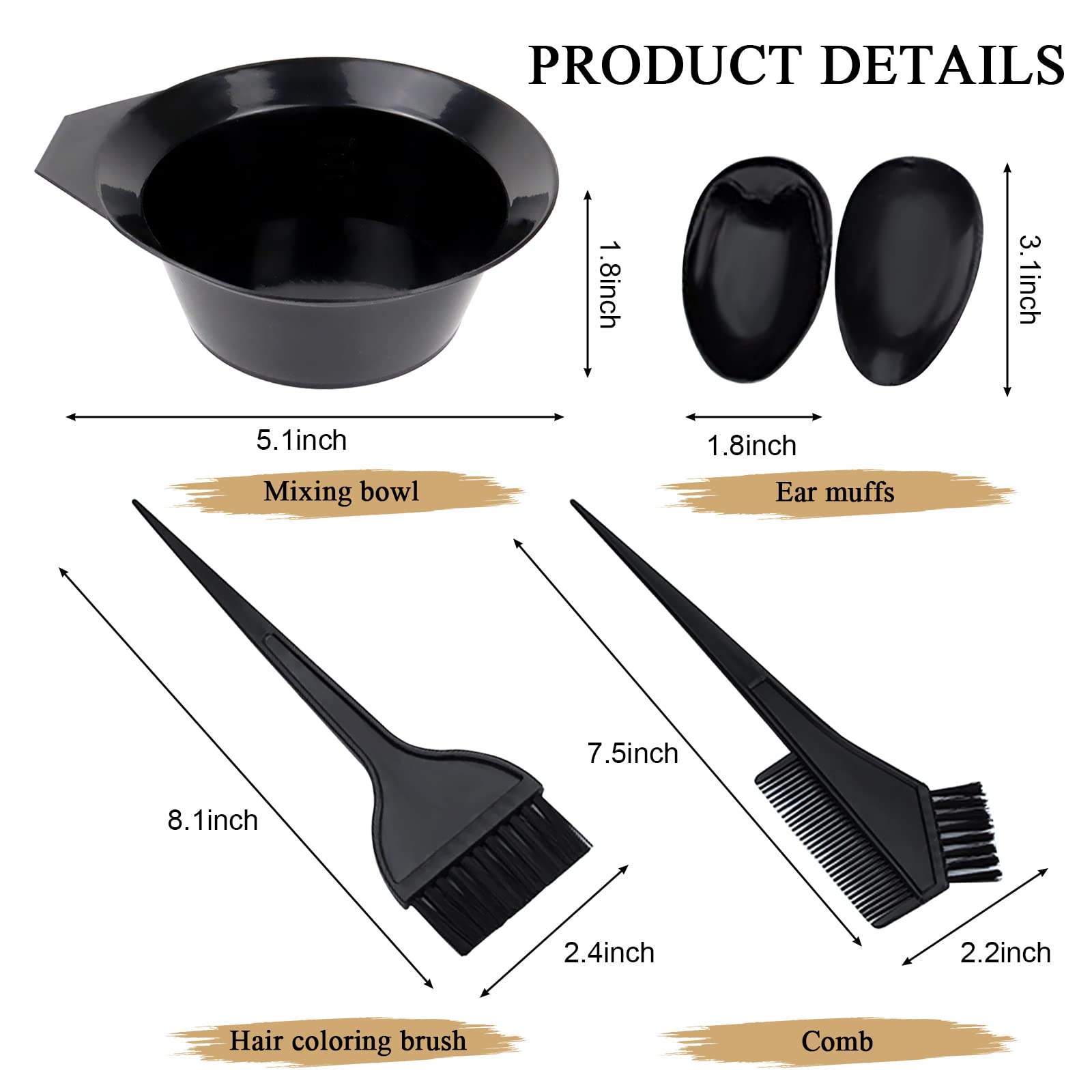 Durable plastic hair color mixing bowl and firm tint comb set for home hair coloring.