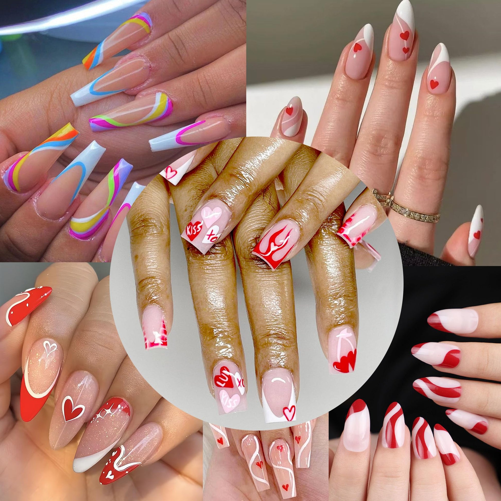 Top view of two large nail art templates for manicure