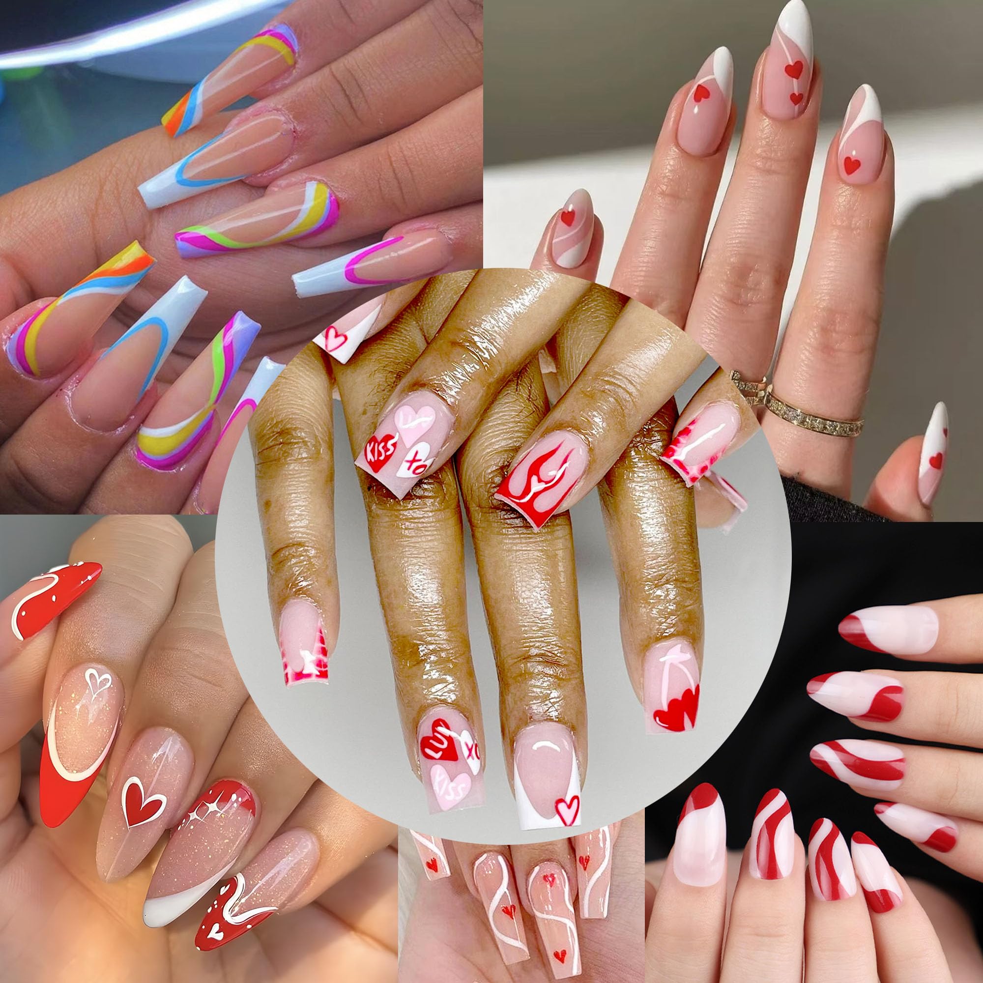 Top view of two large nail art templates for manicure