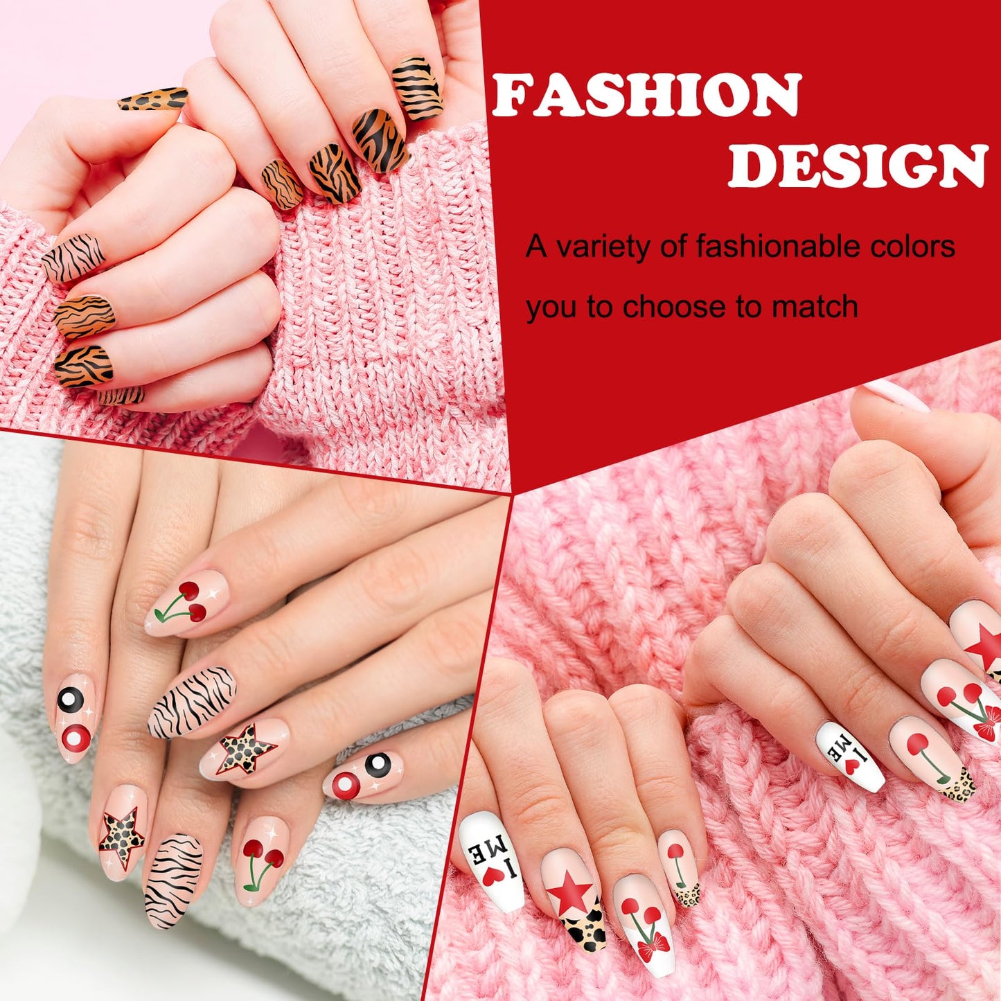 Whaline nail art kit showing various love themed designs
