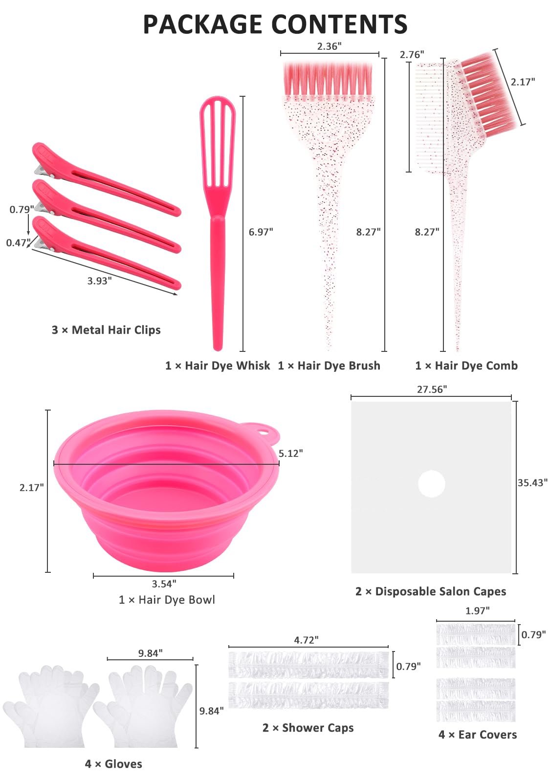 Guardian Gear home salon coloring set highlighting the foldable space saving pink mixing bowl and formula whisk.