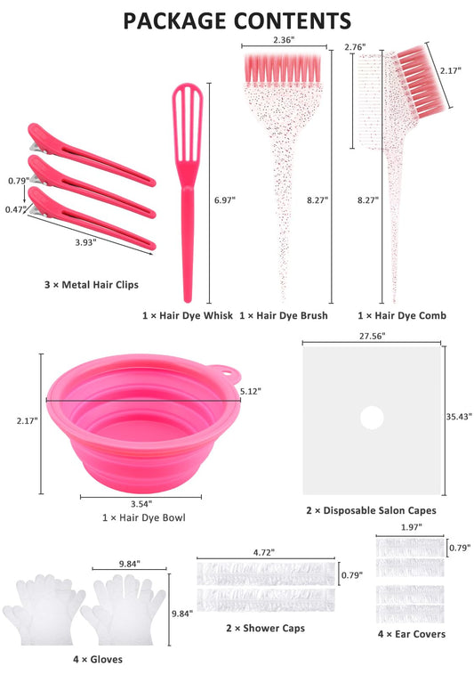 Guardian Gear home salon coloring set highlighting the foldable space saving pink mixing bowl and formula whisk.