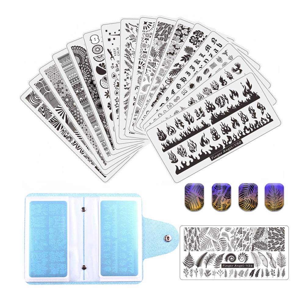 Close up of FingerAngel stainless steel stamping plates