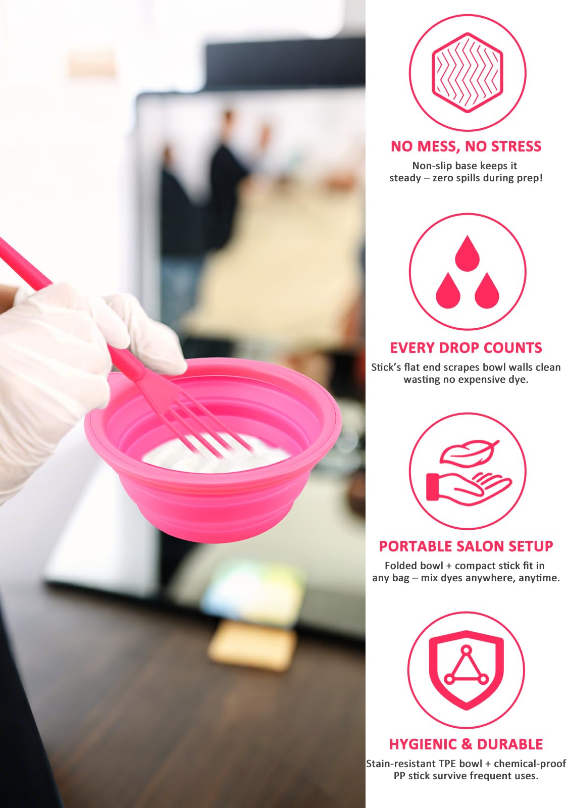Guardian Gear pink hair dye accessories displaying disposable protective capes and ear covers for clean home coloring.
